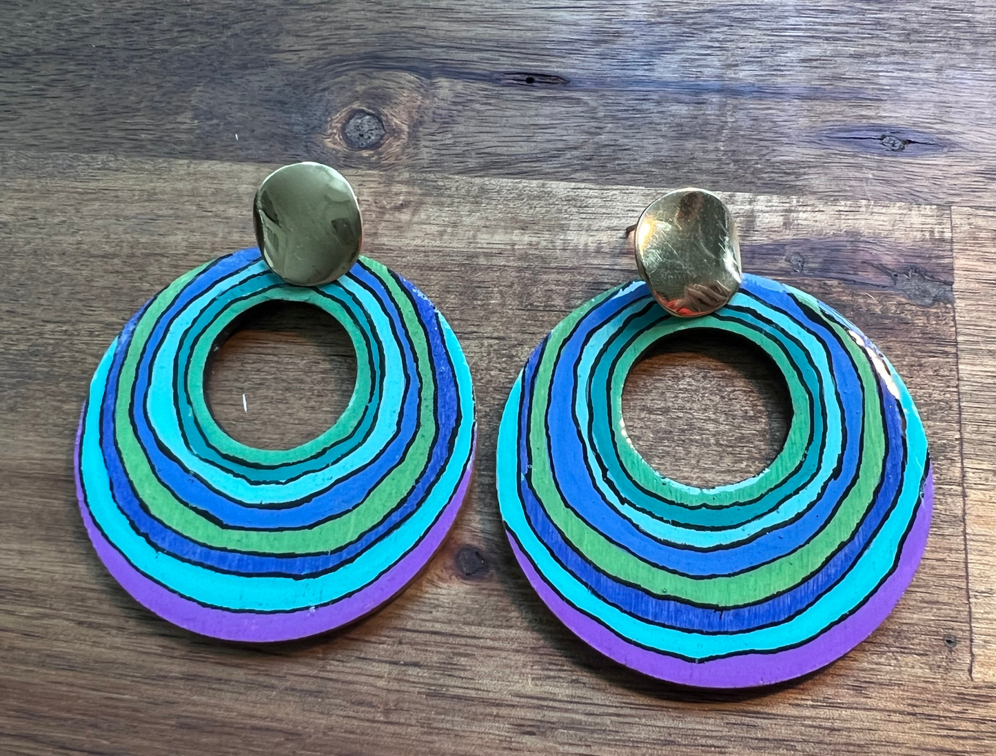 Hand-painted modern earrings