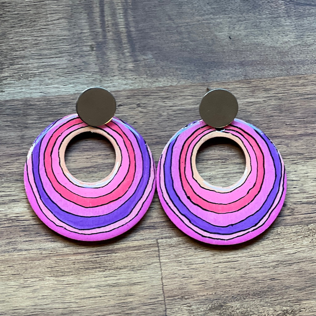 Hand-painted modern earrings