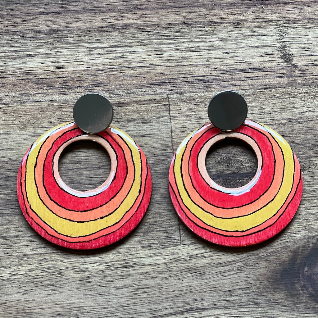 Hand-painted modern earrings